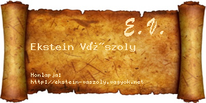 Ekstein Vászoly névjegykártya